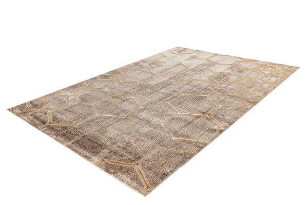 Marmaris Vloerkleed Marmerlook 3D-Effect Goud - Vloerkleed - Karpeto Vloerkleden