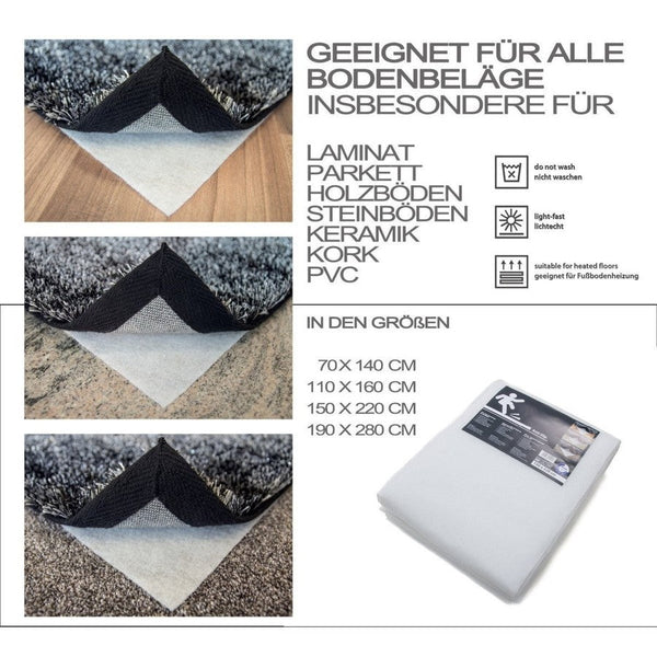 Anti-slip white vloerkleed